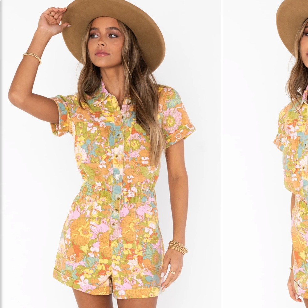 Show Me Your Mumu Cannon Romper Groovy Blooms